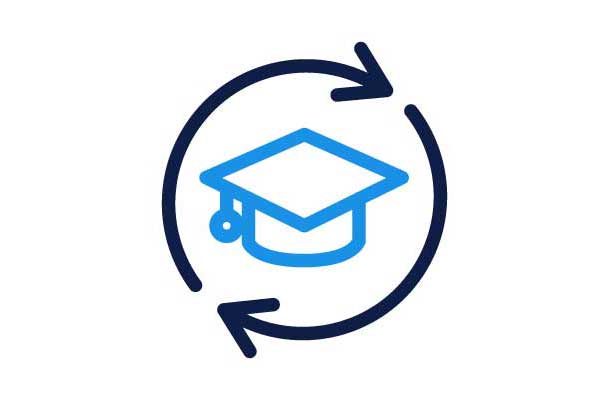 Education Icon with Circular Arrows Design Education Icon with Circular Arrows Design