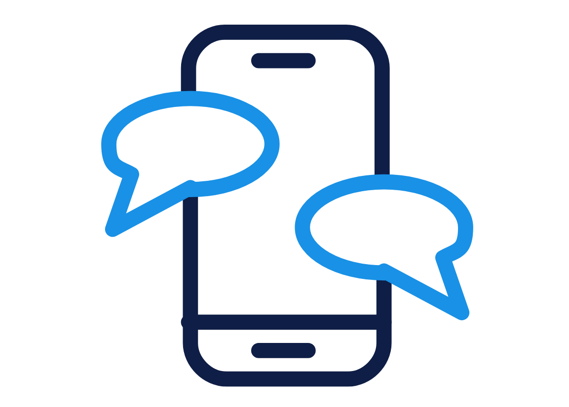 Mobile Messaging Icon with Speech Bubbles Mobile Messaging Icon with Speech Bubbles