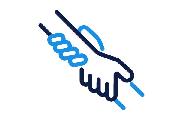 Helping Hand Icon - Blue and Black Design Helping Hand Icon - Blue and Black Design