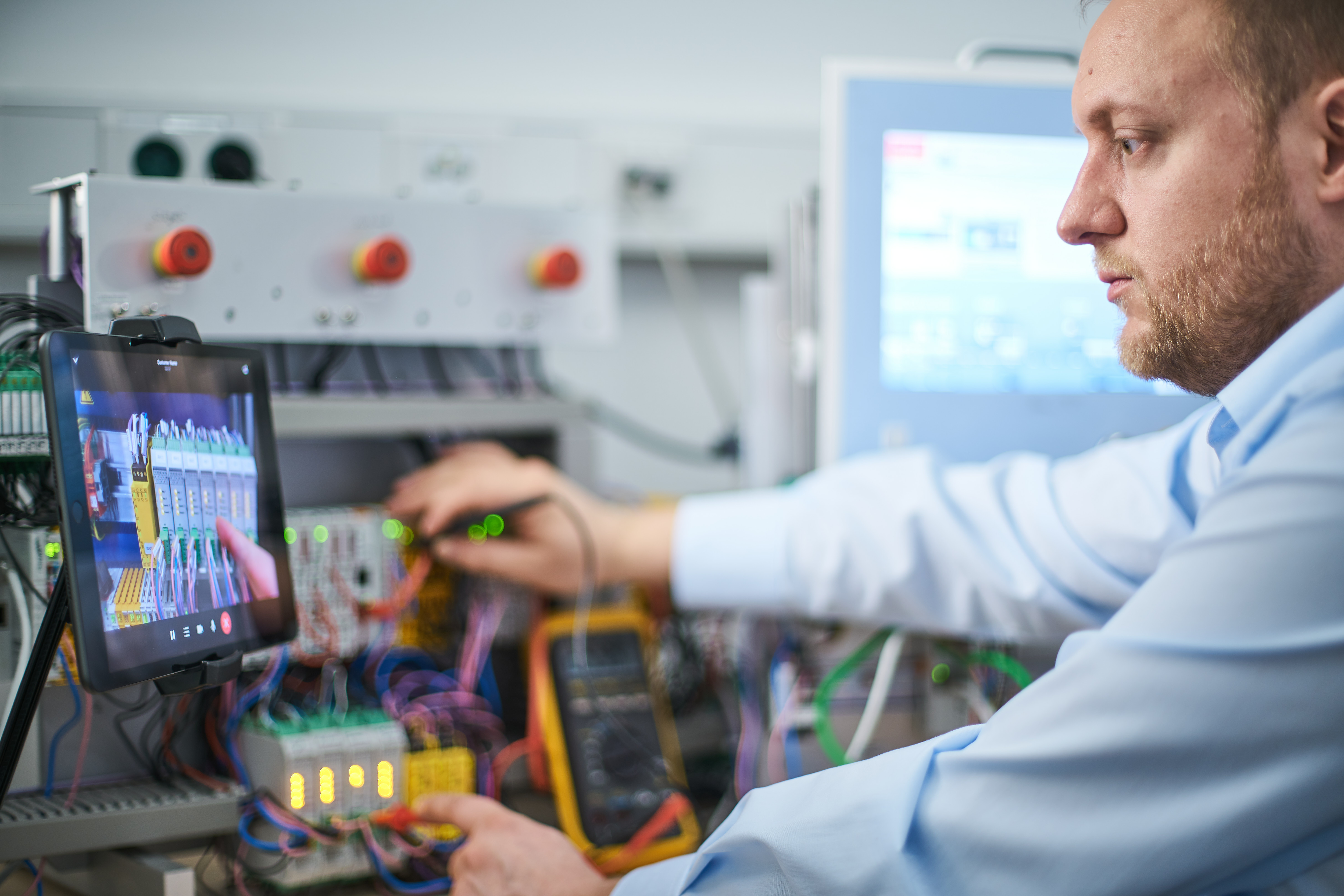 MULTIVAC Technician Adjusting Control Panel