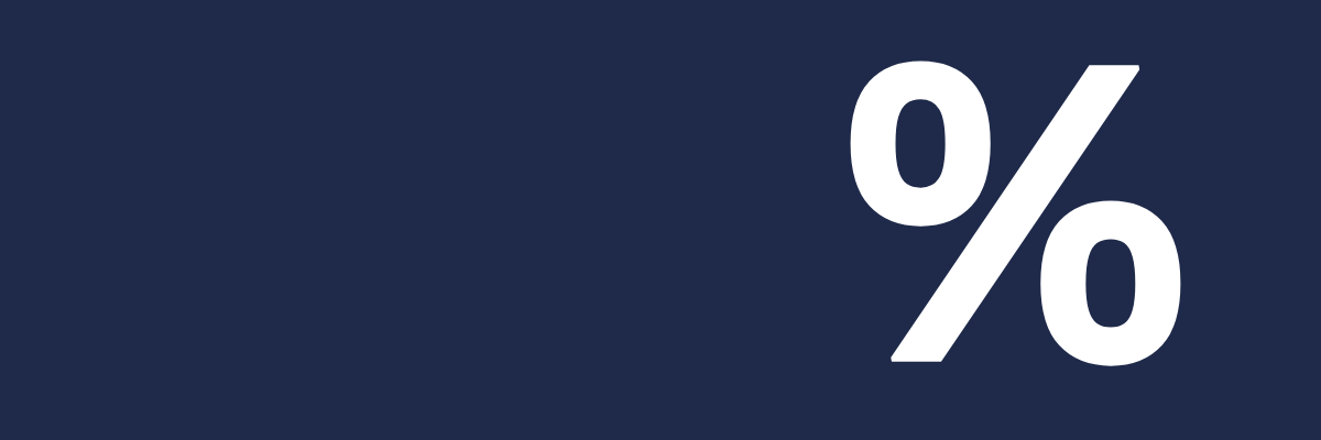 Percentage Symbol Icon on Dark Blue Background