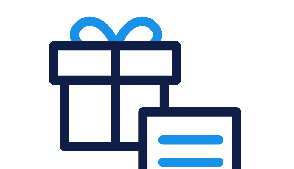 Gift Box Icon with Text Overlay Design Gift Box Icon with Text Overlay Design