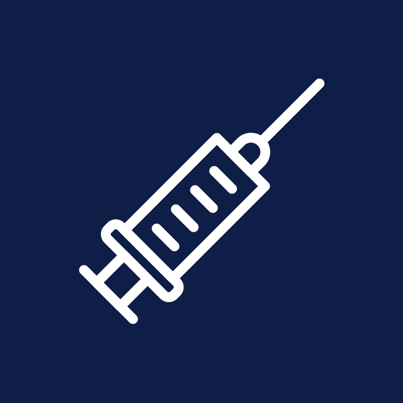 Syringe Icon for Medical Use on Dark Background