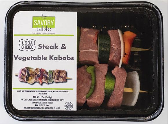 Steak & Vegetable Kabobs Packaging Display Steak & Vegetable Kabobs Packaging Display