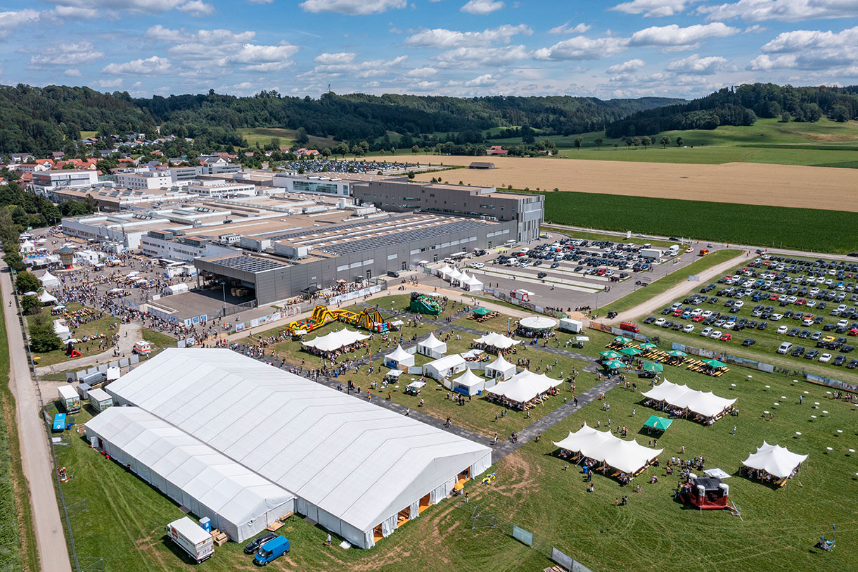 MULTIVAC Factory Aerial View with Event Tents MULTIVAC Factory Aerial View with Event Tents