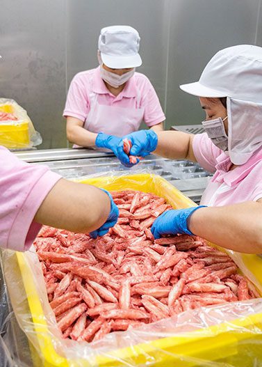 Food Processing Workers Handling Raw Meat Food Processing Workers Handling Raw Meat
