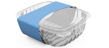 Food Packaging Container with Blue Sleeve Design Food Packaging Container with Blue Sleeve Design