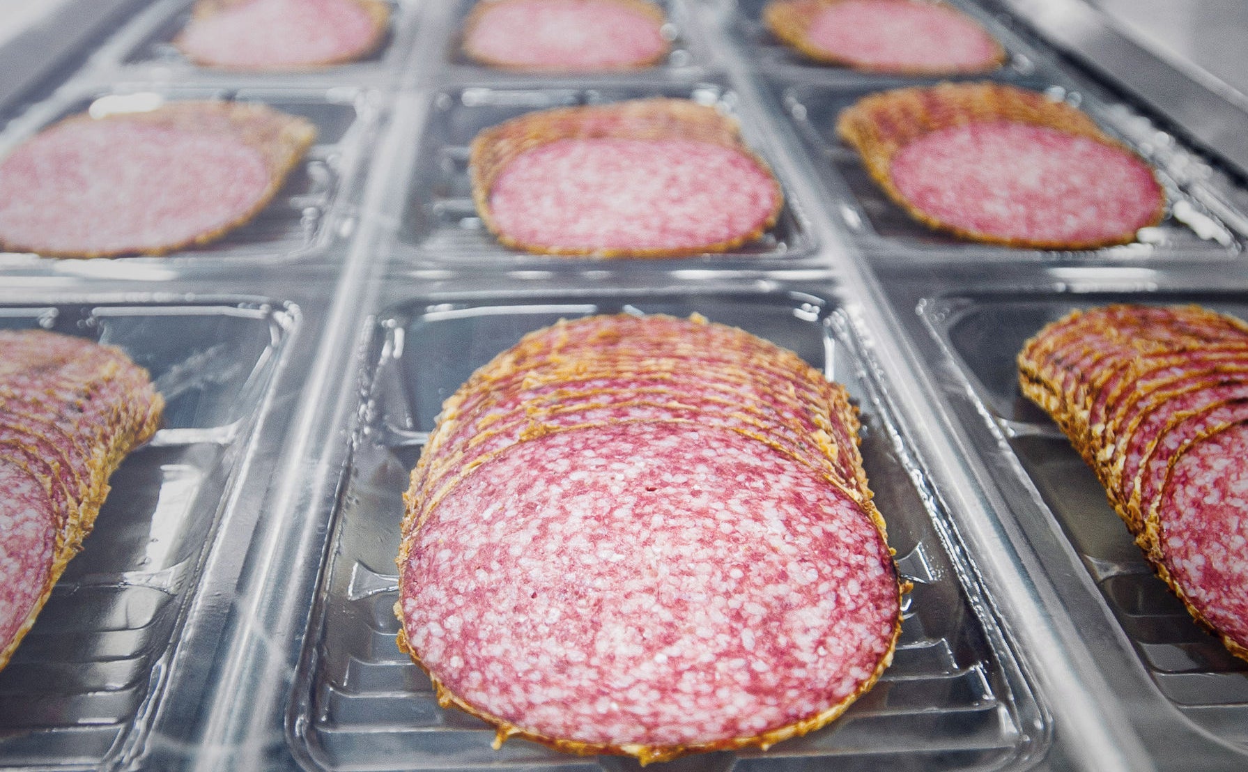 meat production - salami - packing line