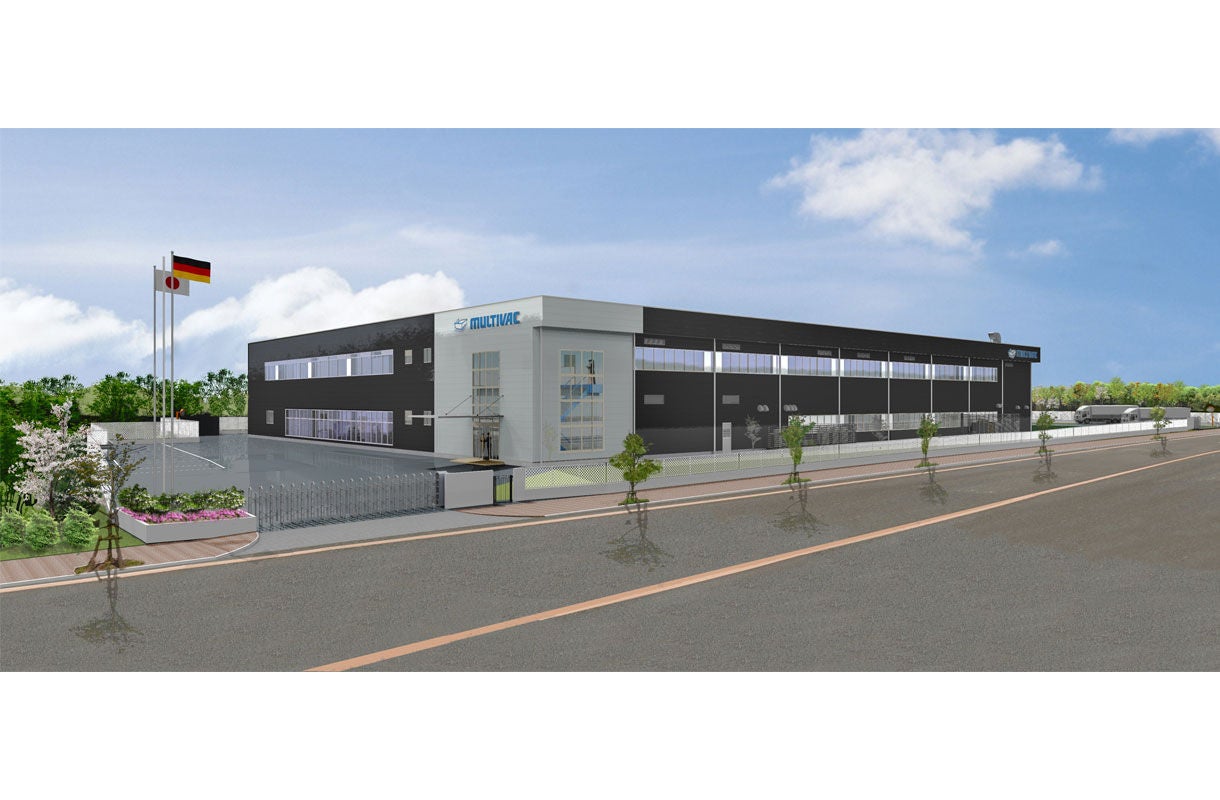 MULTIVAC Factory Exterior with German Flag MULTIVAC Factory Exterior with German Flag